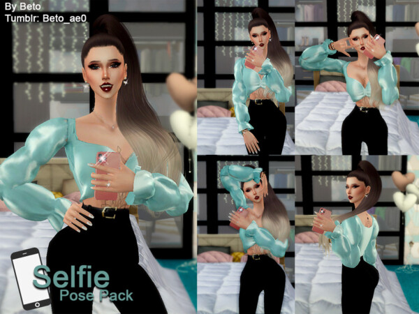 The Sims Resource: Selfie   Pose Pack by Beto ae0