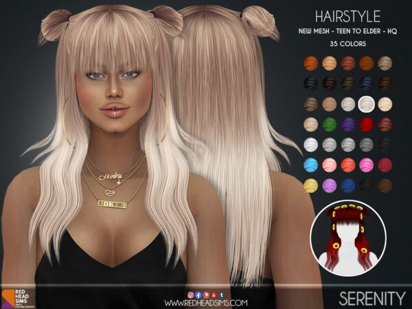 Red Head Sims: Serenity Hairstyle