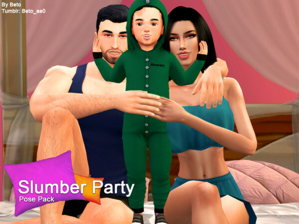 The Sims Resource: Slumber Party   Pose Pack by Beto ae0