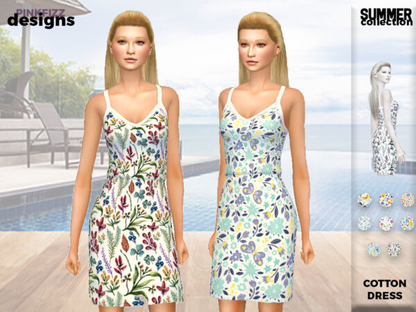 The Sims Resource: Summer Cotton Dress by Pinkfizzzzz