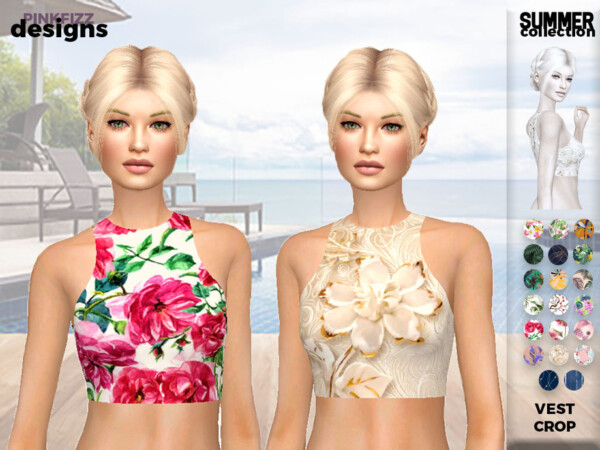 The Sims Resource: Summer Vest Crop by Pinkfizzzzz