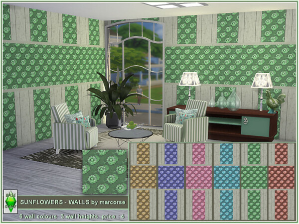 The Sims Resource: Sunflowers Walls by marcorse