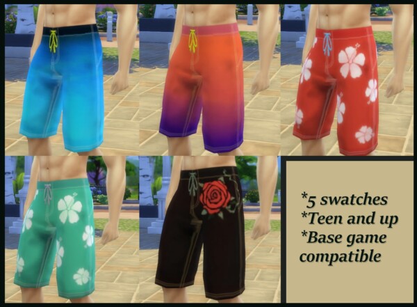 Mod The Sims: Swim Trunks by  thiccgoro