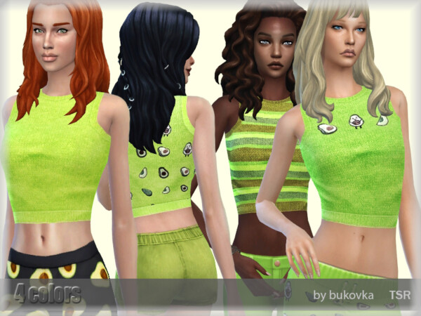 The Sims Resource: T Shirt Avocado by bukovka