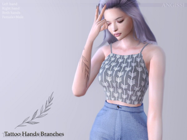 The Sims Resource: Tattoo Hands Branches by ANGISSI
