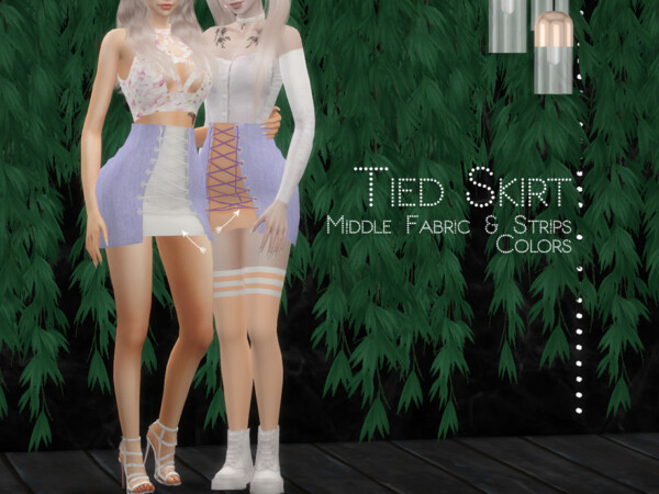 The Sims Resource: Tied Skirt Middle Fabric and Strips Colors by Dissia