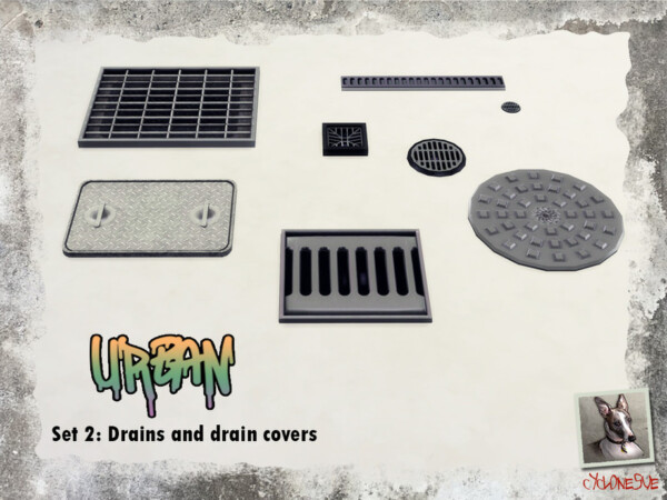 Urban   Set 2 Drains and Drain Covers by Cyclonesue from TSR