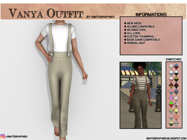 Simtographies: Vanya Outfit, Beth Dress V2, Watermelon Slice, Anabella Skin and Lena Skin