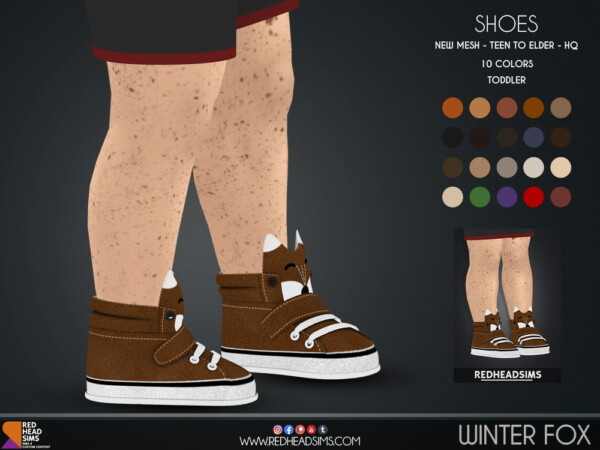 Red Head Sims: Winter Fox Shoes
