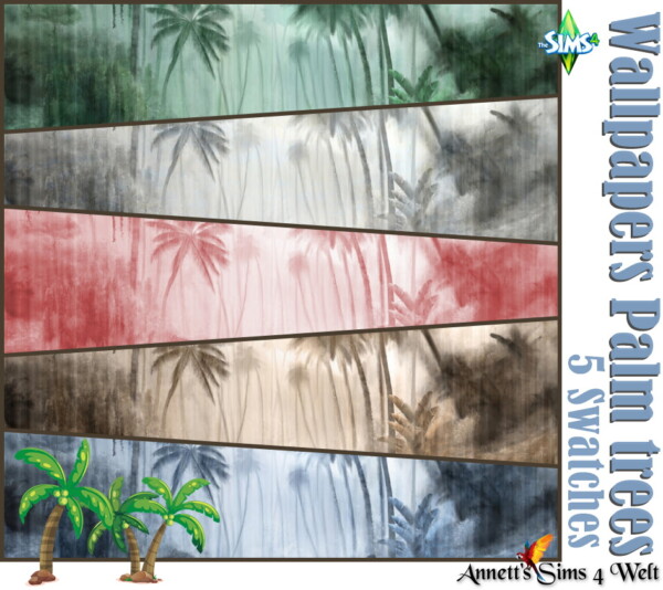 Wallpaper Palm trees from Annett`s Sims 4 Welt