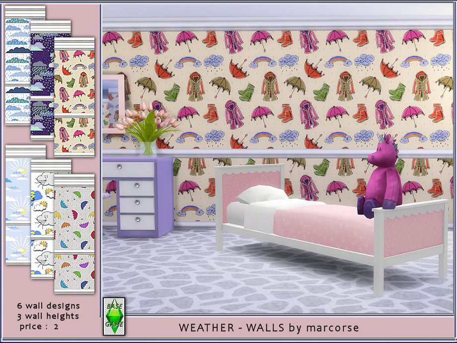 Weather Walls by marcorse from TSR • Sims 4 Downloads