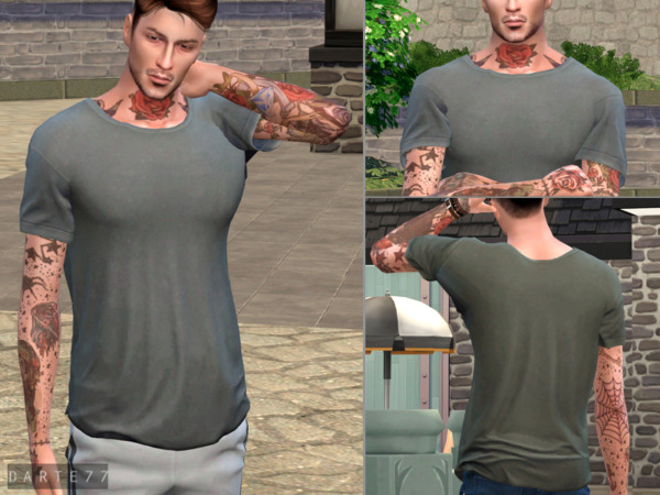 The Sims Resource: Wide Neck Tee by Darte77