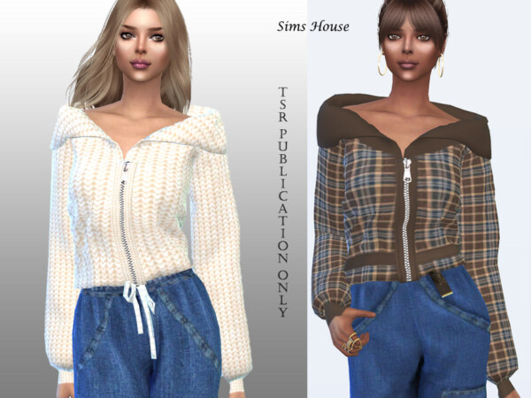The Sims Resource: Womens jacket with a zipper by Sims House