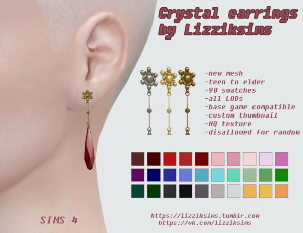 Crystal earrings from Lizzik Sims