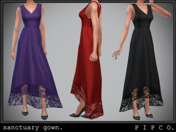 The Sims Resource: Sanctuary gown by  pipco
