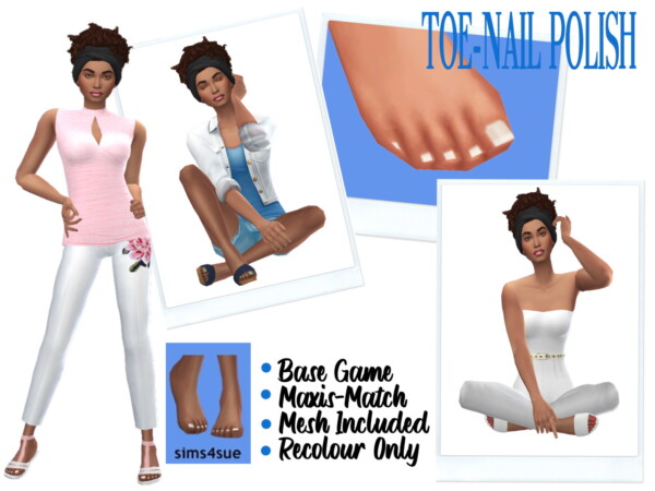 Sims 4 Sue: Toe Nail Polish and Madlen`s Leonie Shoes Recolored