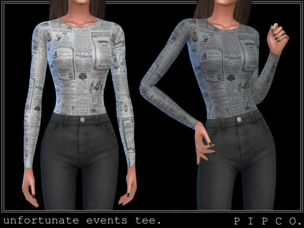 The Sims Resource: Unfortunate events tee set by pipco