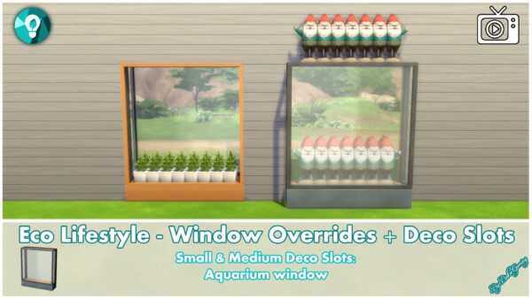 Windows and Deco Slots   Overrides by Bakie from Mod The Sims