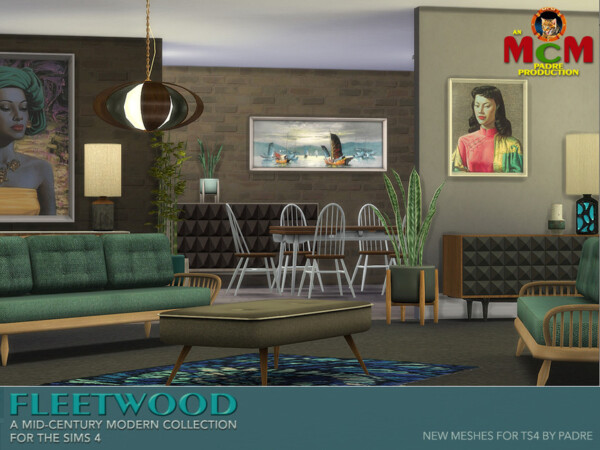 Fleetwood Mid Century Living and Dining Rooms by padre from TSR