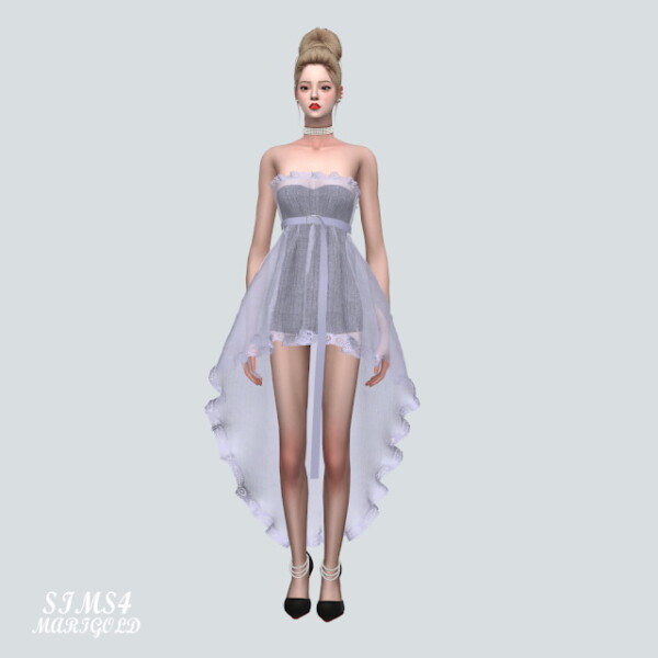 U Lace Mini Dress With Belt V3 from SIMS4 Marigold