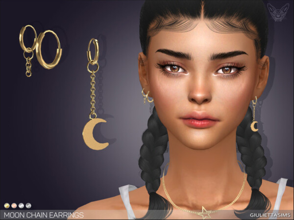 Moon Chain Earrings by feyona from TSR