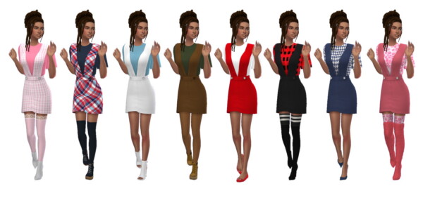 Pinafore Dress recolored from Sims 4 Sue