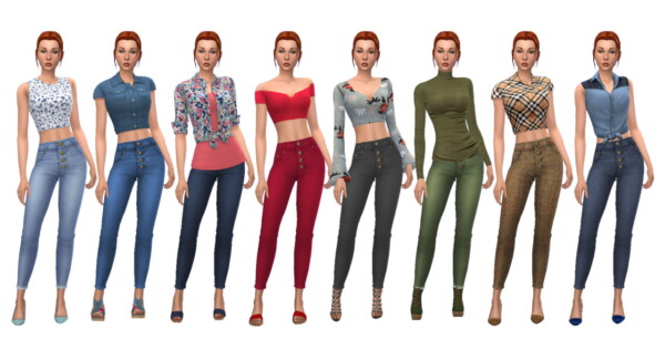 Buttoned Jeans Recolored from Sims 4 Sue