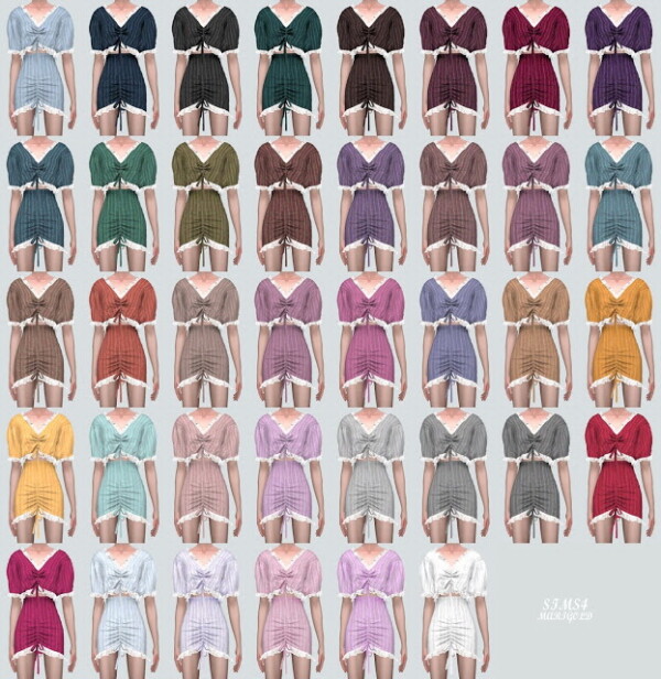 P Lace Shirring 2Piece V2 from SIMS4 Marigold