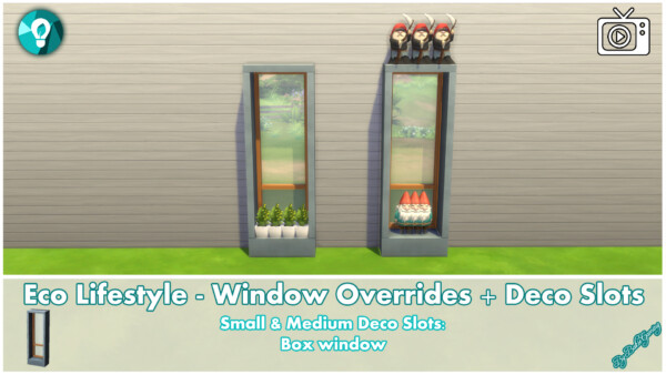 Windows and Deco Slots   Overrides by Bakie from Mod The Sims