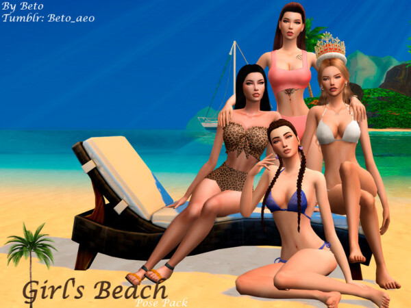 Beach girls Pose Pack by Beto ae0 from TSR