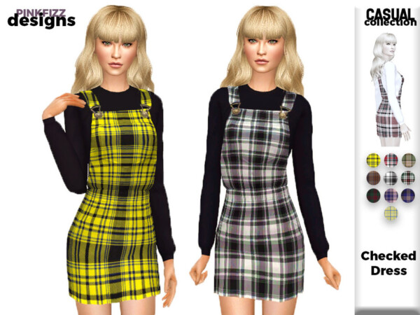 Casual Checked Dress by Pinkfizzzzz from TSR