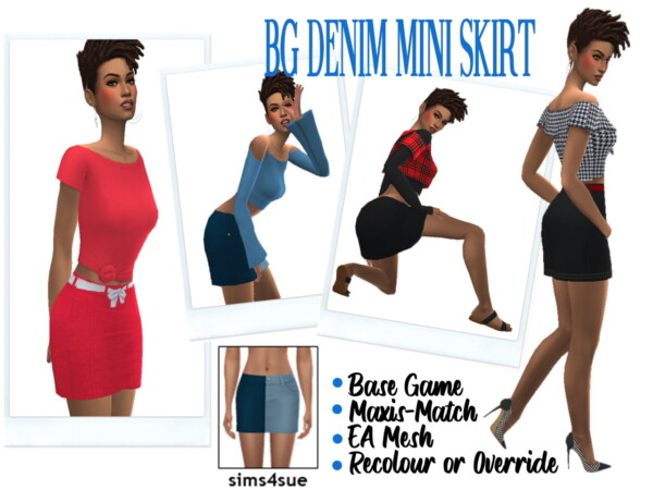Denim Mini Skirt from Sims 4 Sue