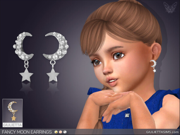 Fancy Moon Earrings For Toddlers by feyona from TSR