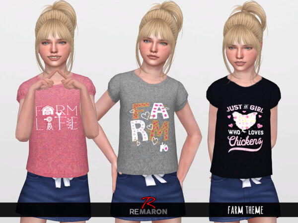 Farm Shirt for Girls Child 01 by remaron from TSR