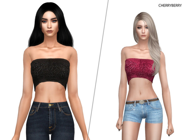 Fashionable Tube Top by CherryBerrySim from TSR