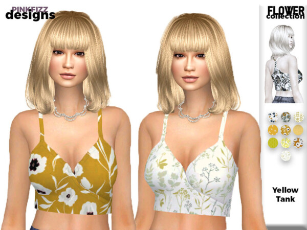 Flower Yellow Tank by Pinkfizzzzz from TSR