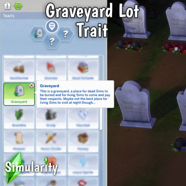 Graveyard Lot Trait by Simularity from Mod The Sims