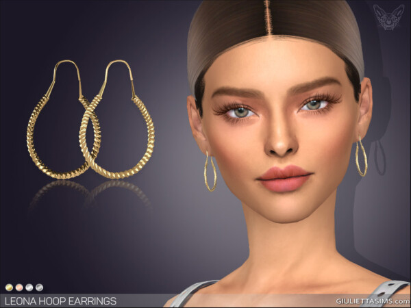Leona Hoop Earrings by feyona from TSR