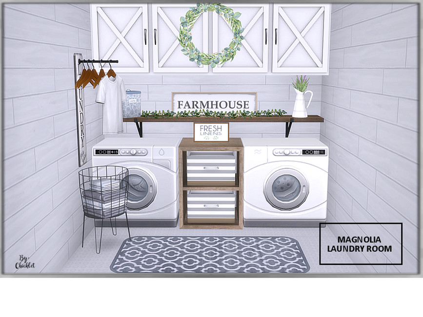 Sims 4 CC Decor, Furniture, Objects: Magnolia Laundry Room by Chicklet from...