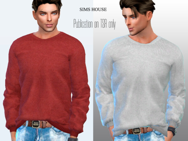 Mens knitted sweater without a pattern by Sims House from TSR