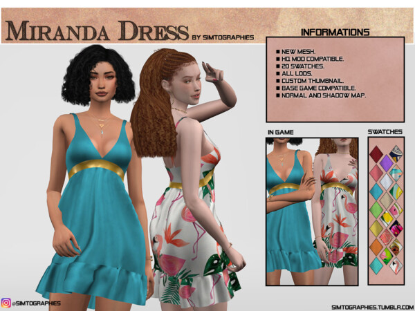 Ice Cream Poses, Miranda Dress and Top from Simtographies