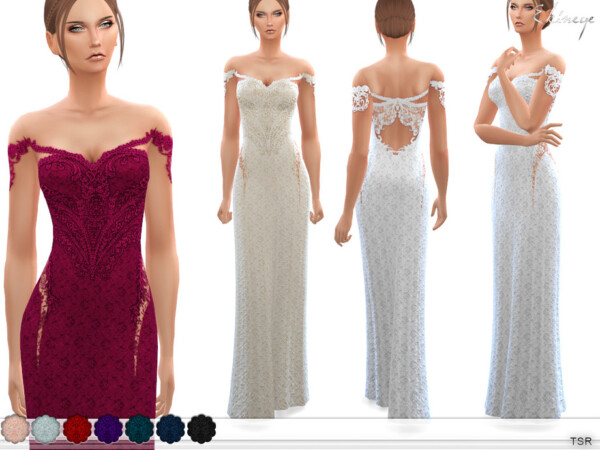 Off The Shoulder Lace Gown by ekinege from TSR