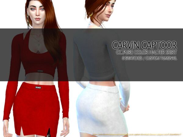 Pure color halter skirt by carvin captoor from TSR