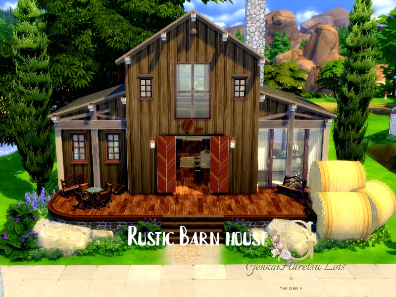 Rustic Barn home by GenkaiHaretsu from TSR • Sims 4 Downloads