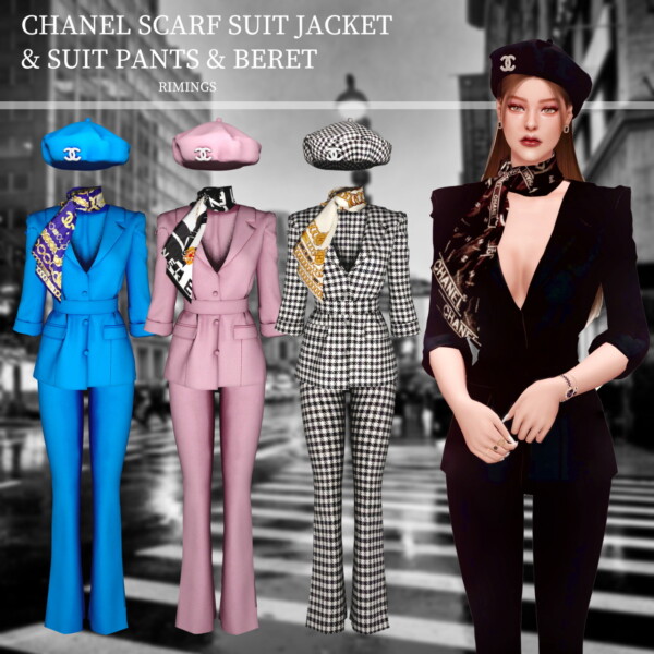 Scarf Suit Jacket, Pants and Beret from Rimings