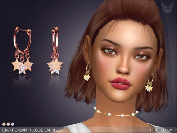 Star Drop Huggie Earrings by feyona from TSR