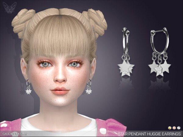 Star Drop Huggie Earrings For Kids by feyona from TSR
