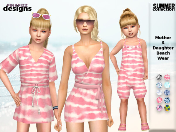 Summer Mother and Daughter Beach Wear by Pinkfizzzzz from TSR