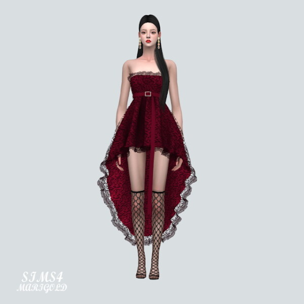 U Lace Mini Dress With Belt from SIMS4 Marigold