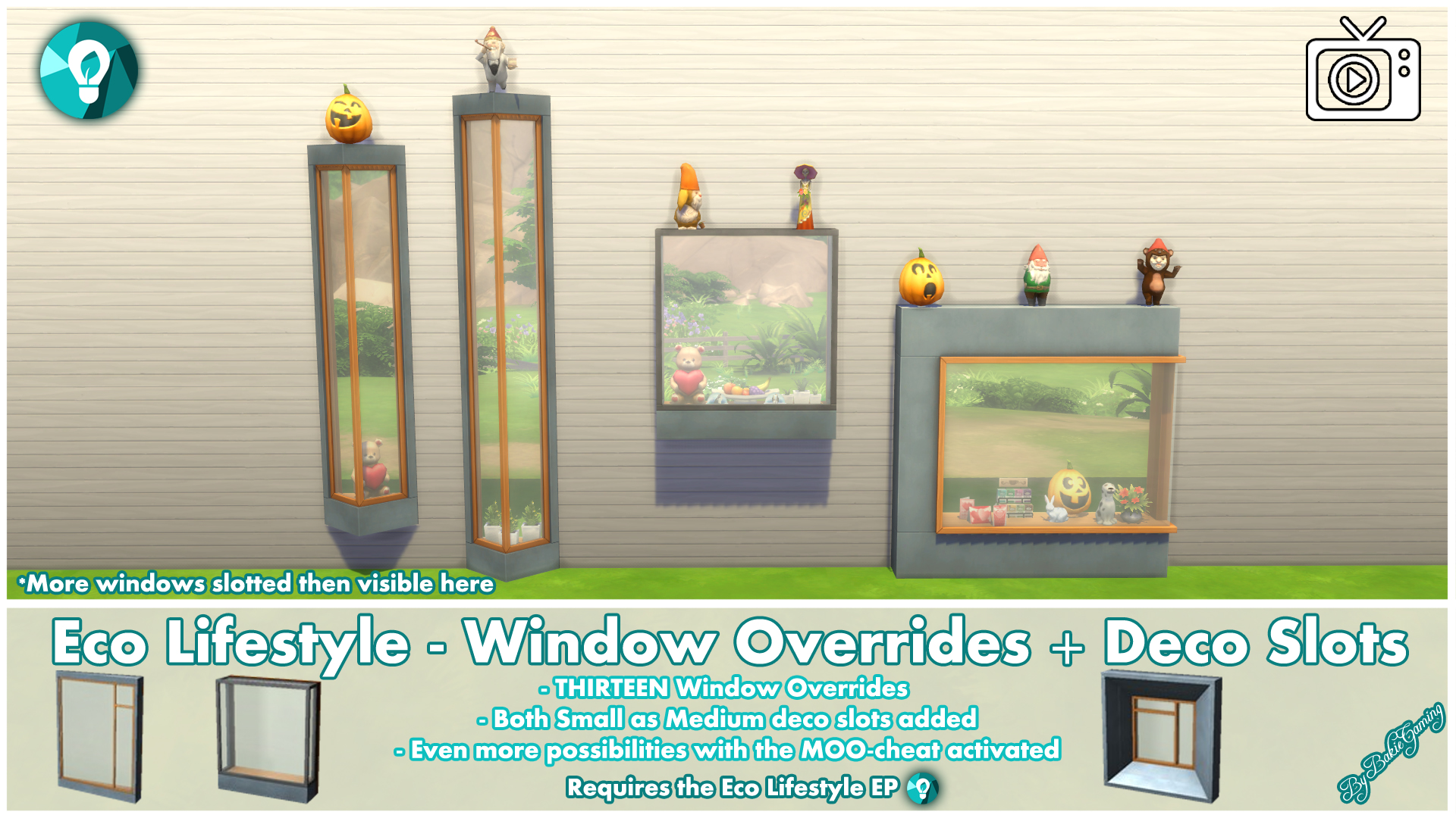 Windows and Deco Slots Overrides by Bakie from Mod The Sims • Sims 4